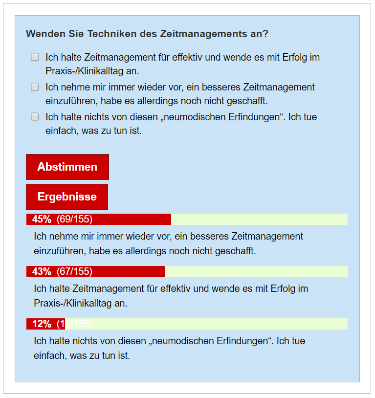 Zeitmanagement Umfrage Ergebnis Zeitmanagement Umfrage Ergebnis