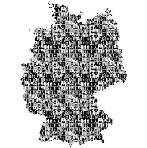 Deutschlandkarte gefüllt mit Gesichtern